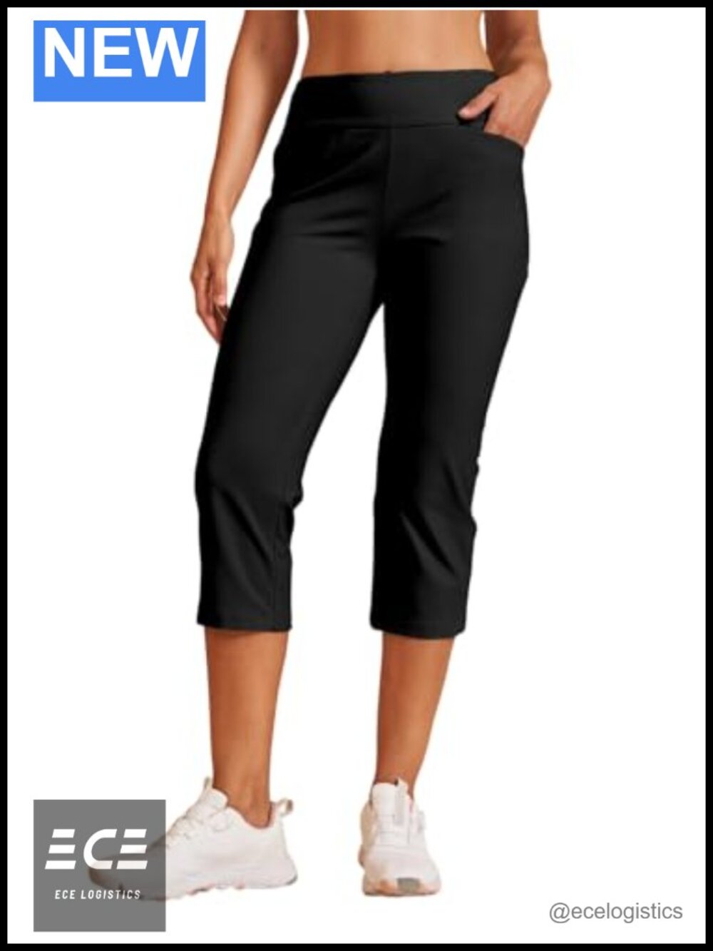 Women's Golf Capri Pants Stretch Sweatpants with Pockets UPF 50+ Casual